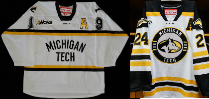 Men's Michigan Tech Huskies Black Custom Hockey Jersey
